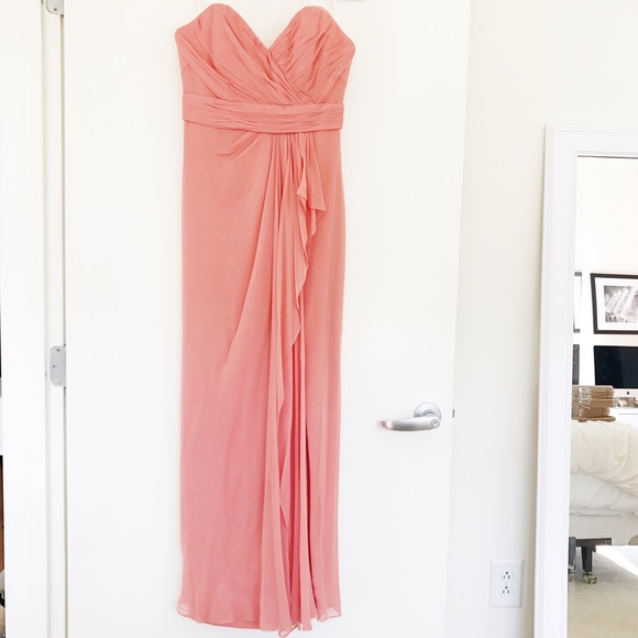 Notte by Marchesa Strapless Silk Chiffon Gown - Picture 2 of 5